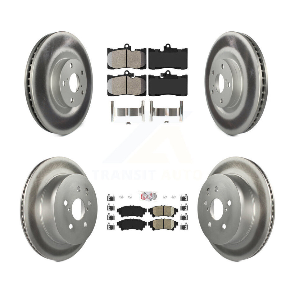 Front Semi-Metallic Rear Ceramic Pad & Coated Disc Brake Rotors Kit (6Pc) For Lexus IS350 KGA-100005