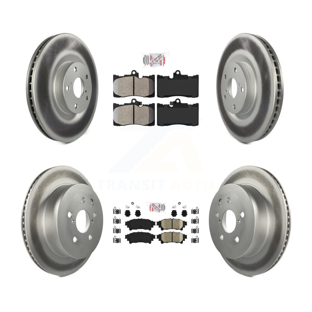 Front Semi-Metallic Rear Ceramic Pad & Coated Disc Brake Rotors Kit (6Pc) For Lexus IS350 KGA-100006