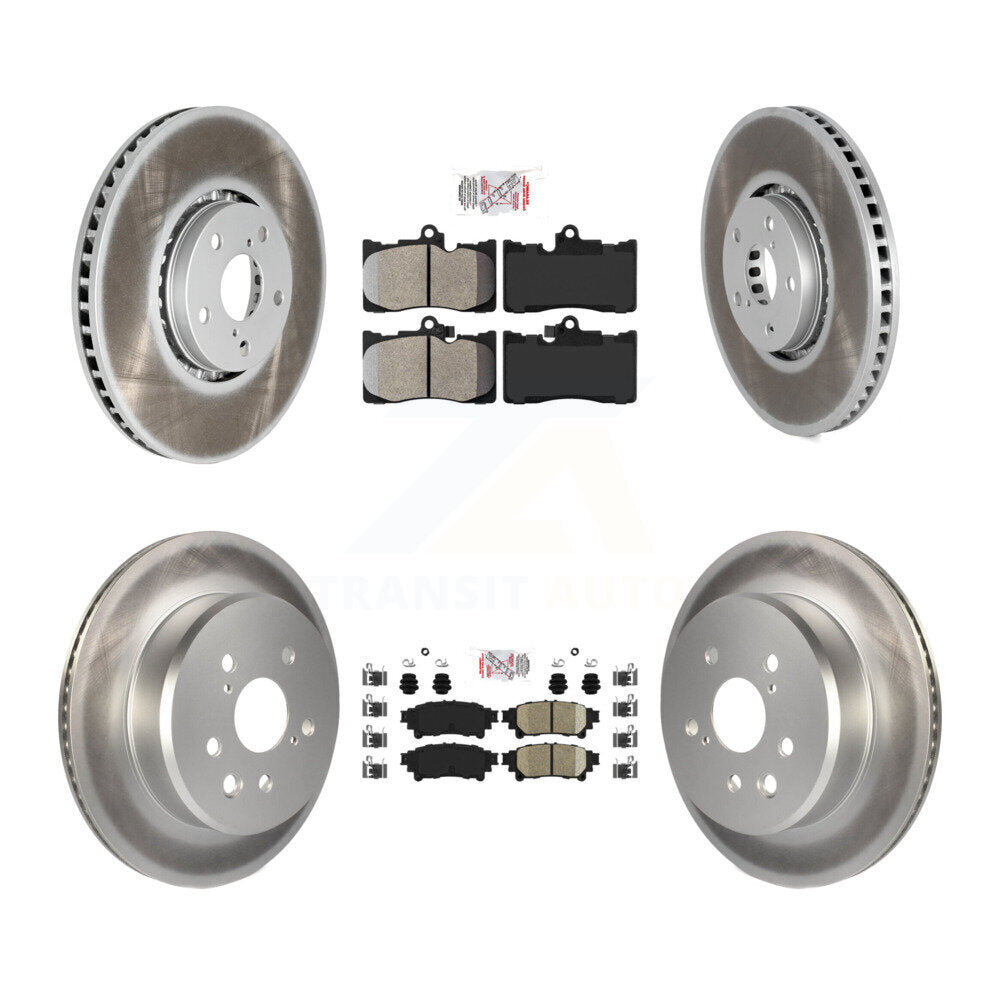Front Semi-Metallic Rear Ceramic Pad & Coated Brake Rotor Kit (6Pc) For Lexus IS350 IS300 KGA-100008