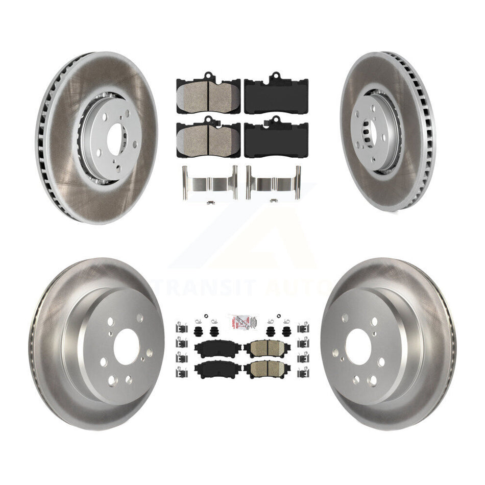 Front Semi-Metallic Rear Ceramic Pad & Coated Brake Rotor Kit (6Pc) For Lexus IS350 IS300 KGA-100008