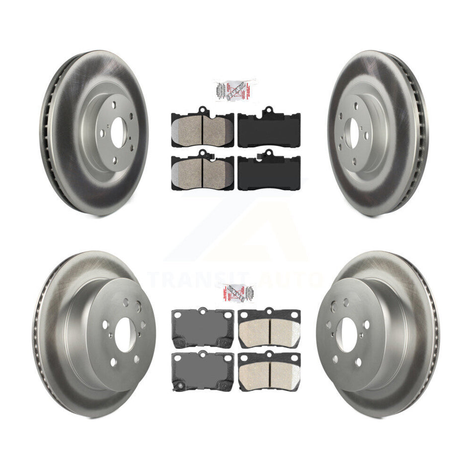 Front Semi-Metallic Rear Ceramic Pad & Coated Brake Rotor Kit (6Pc) For Lexus IS350 GS350 KGA-100009