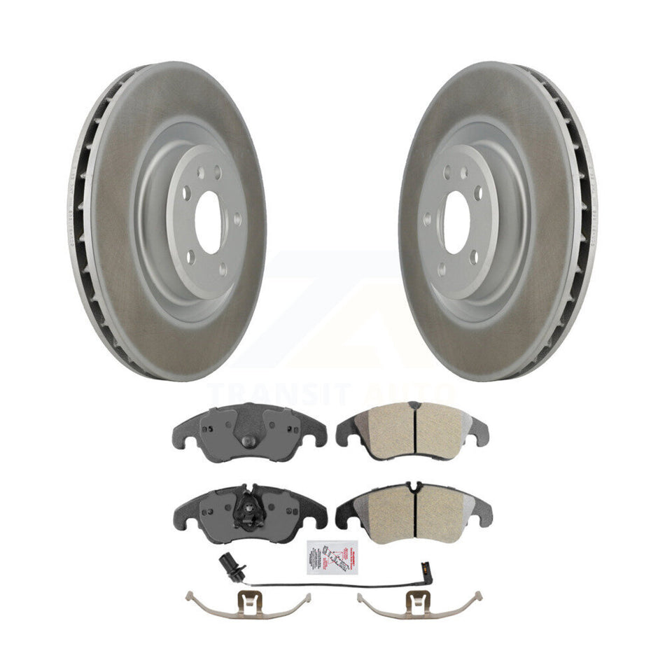 Front Coated Disc Brake Rotor Semi-Metallic Pad Kit For Audi Q5 A4 Quattro S4 S5 A6 A7 A5 KGA-100035