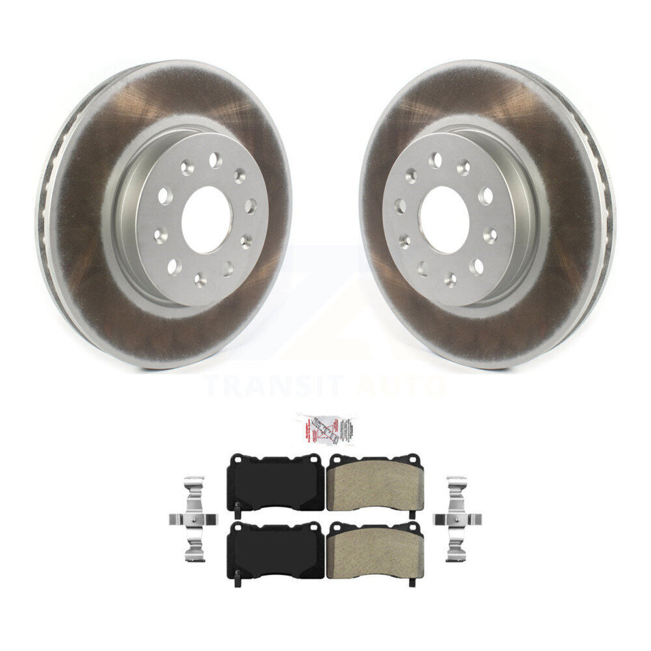 Front Coated Disc Brake Rotor Semi-Metallic Pad Kit For Chevrolet Camaro Cadillac CTS CT6 KGA-100048