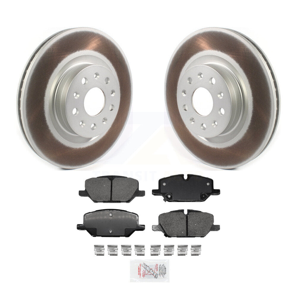 Front Coated Disc Brake Rotors And Ceramic Pad Kit For 2022 Chevrolet Camaro LT with 2.0L KGA-100060