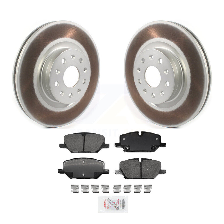 Front Coated Disc Brake Rotors And Ceramic Pad Kit For 2022 Chevrolet Camaro LT with 2.0L KGA-100060