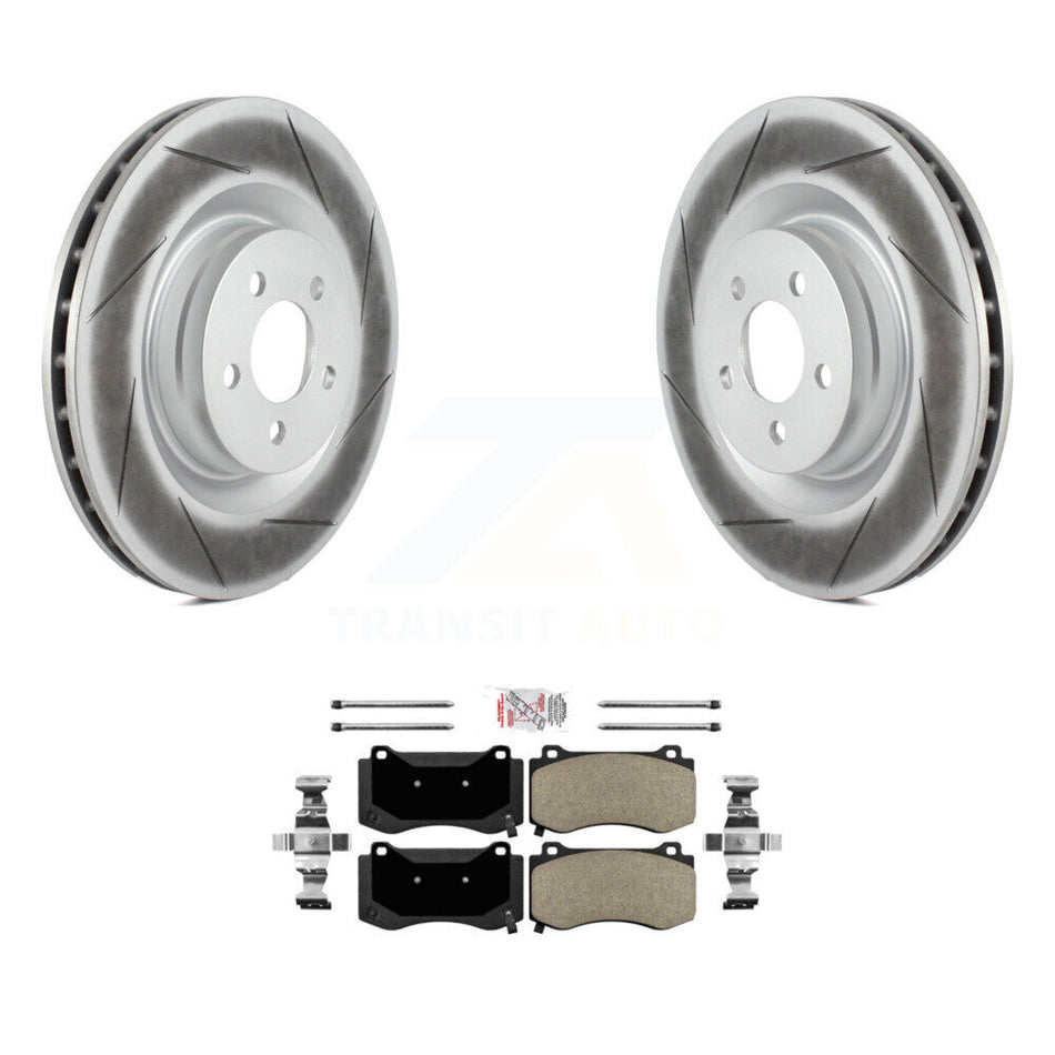 Front Coated Brake Rotors Semi-Metallic Pad Kit For Dodge Charger Chrysler 300 Challenger KGA-100085