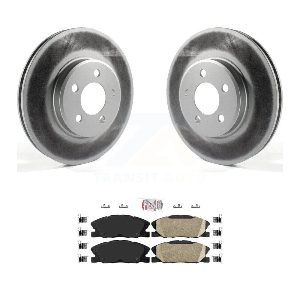 Front Coated Disc Brake Rotor And Ceramic Pad Kit For Dodge Charger Pursuit with RWD 3.6L KGA-100090