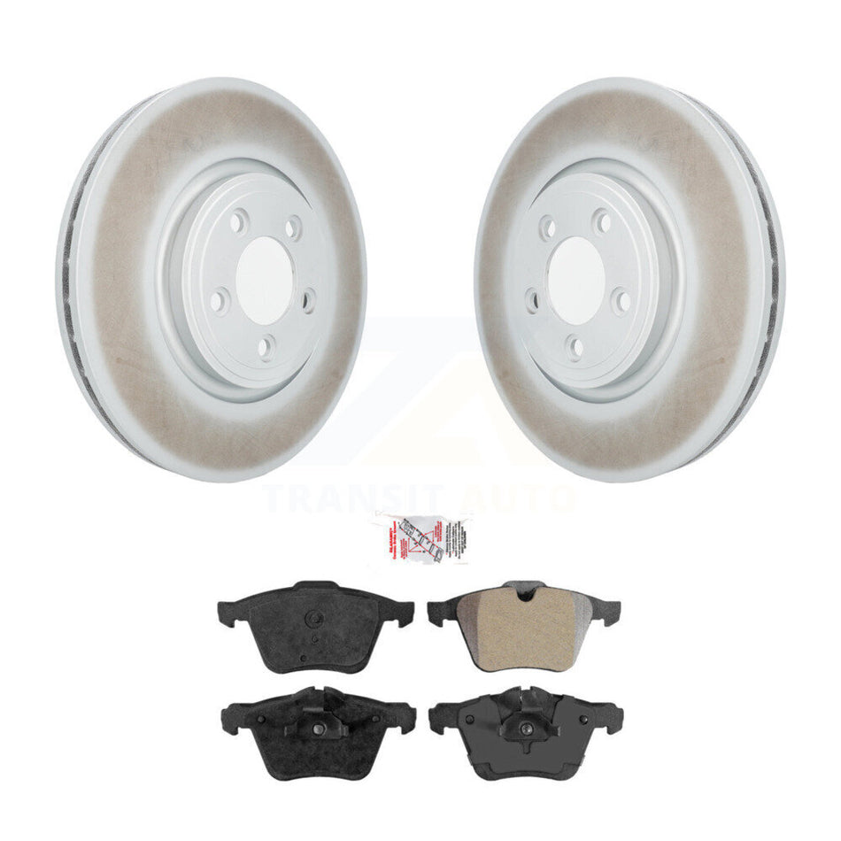 Front Coated Disc Brake Rotors And Semi-Metallic Pads Kit For 2010 Jaguar XF Premium KGA-100109