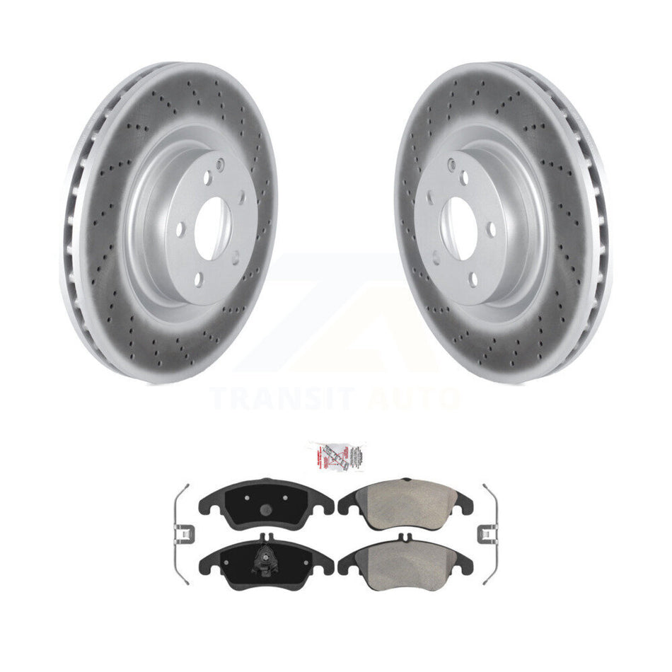 Front Coated Disc Brake Rotors And Semi-Metallic Pad Kit For Mercedes-Benz C250 E400 E550 KGA-100112