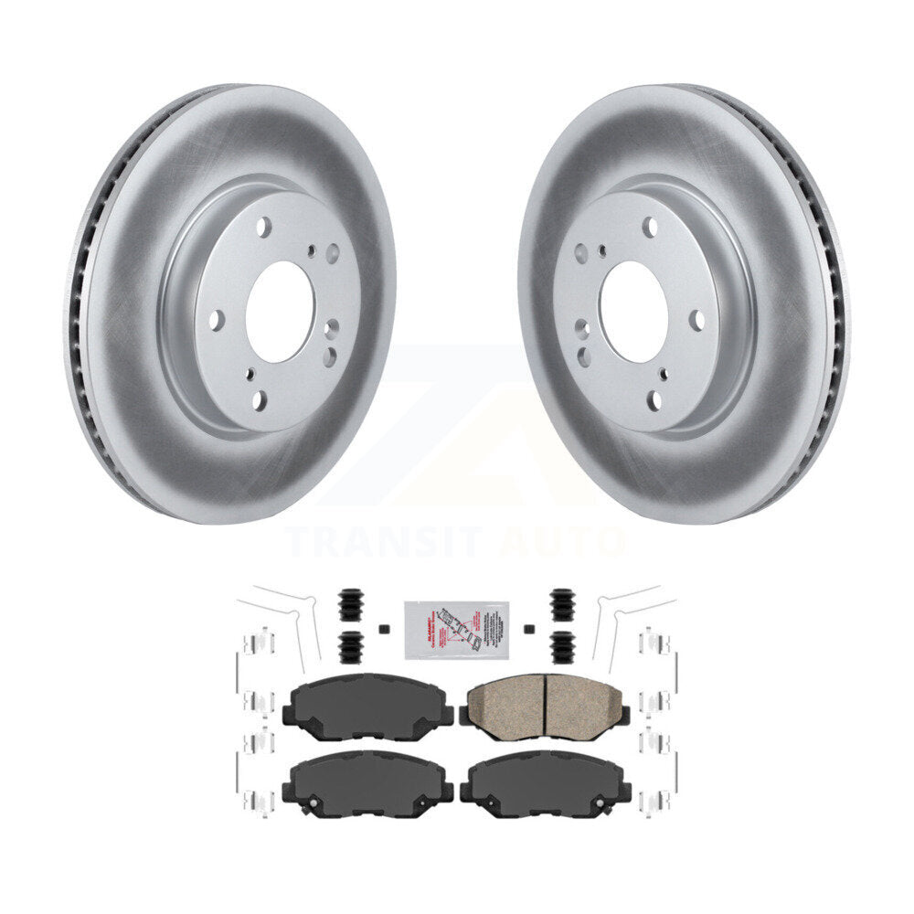 Front Coated Disc Brake Rotors And Ceramic Pads Kit For Honda Civic KGA-100117