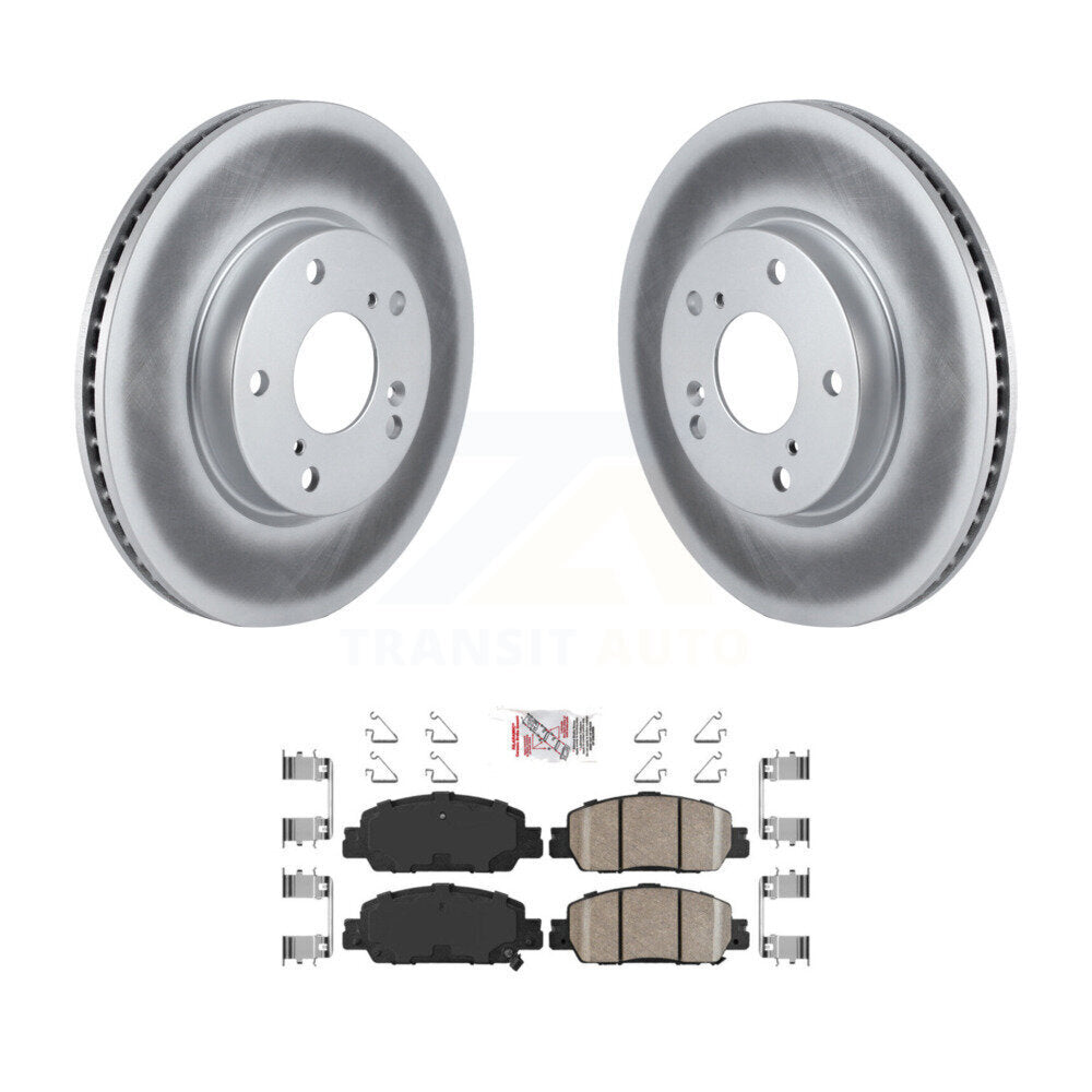 Front Coated Disc Brake Rotors And Ceramic Pads Kit For 2017 Honda Accord LX-S KGA-100118