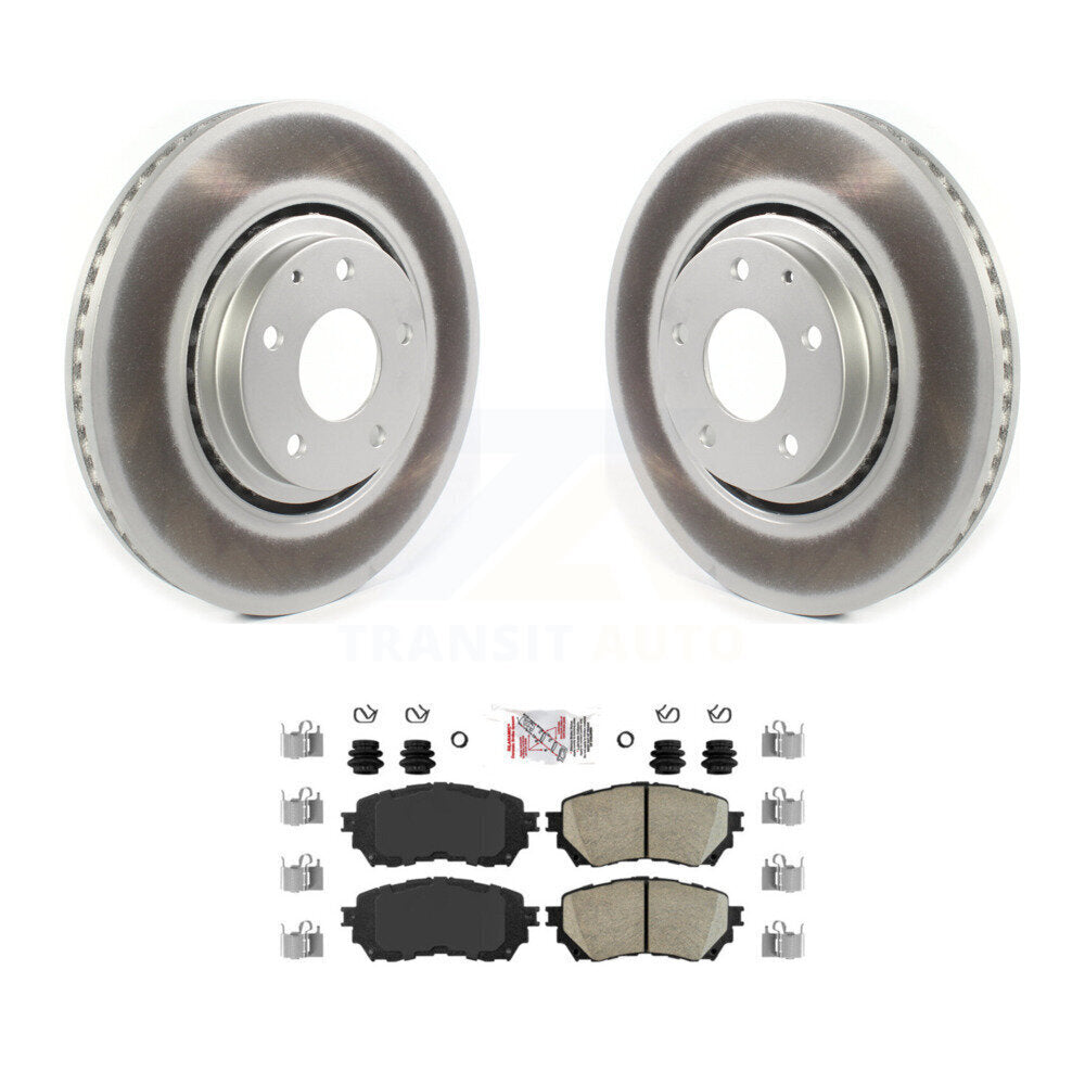 Front Coated Disc Brake Rotors And Ceramic Pads Kit For 2021 Mazda 6 Turbocharged KGA-100136