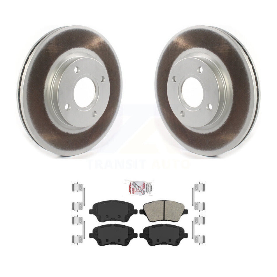 Front Coated Disc Brake Rotors And Semi-Metallic Pads Kit For 2014-2019 Ford Fiesta ST KGA-100142