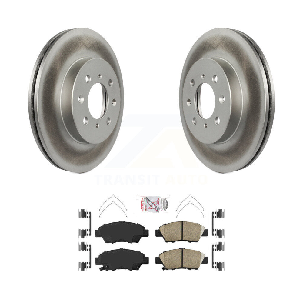 Front Coated Disc Brake Rotors And Ceramic Pads Kit For Honda Fit KGA-100167