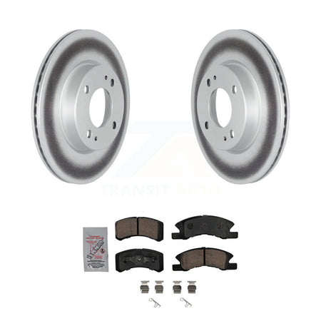 Front Coated Disc Brake Rotors And Ceramic Pads Kit For 2017-2024 Mitsubishi Mirage G4 KGA-100183
