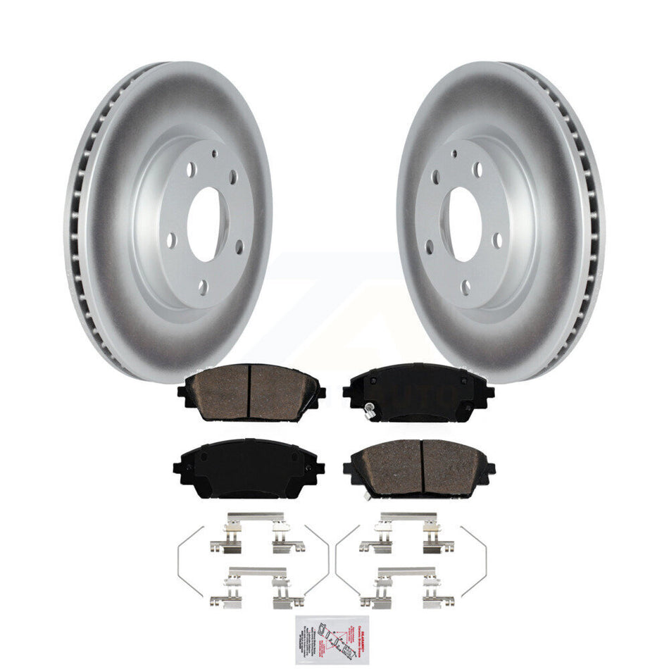 Front Coated Disc Brake Rotors And Ceramic Pads Kit For 2020-2023 Mazda CX-30 KGA-100189