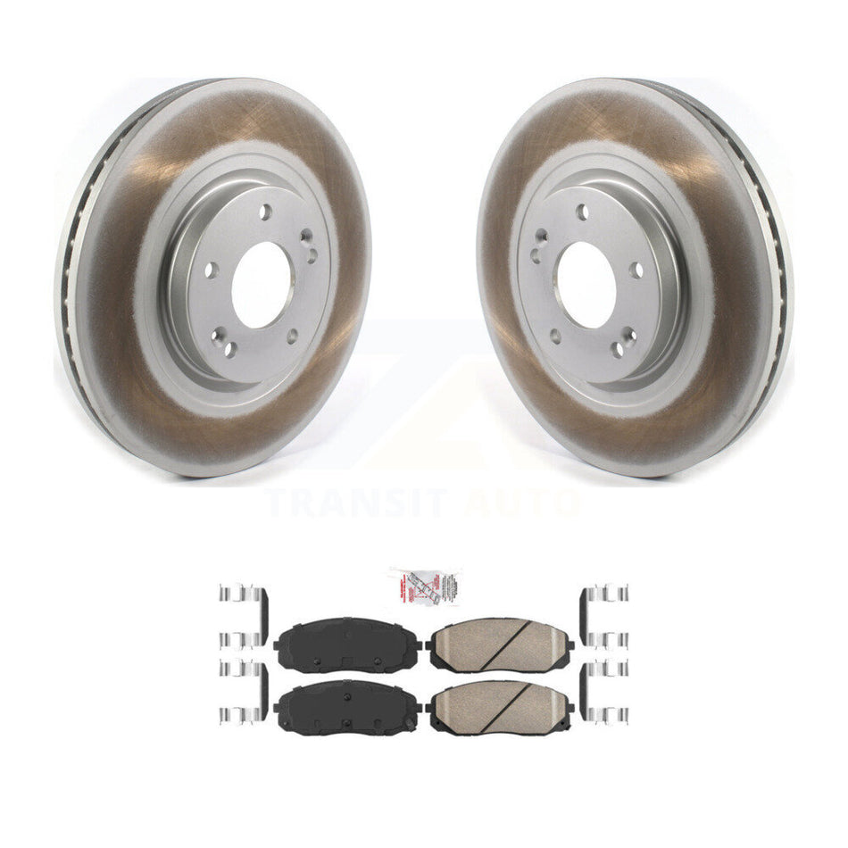 Front Coated Disc Brake Rotors And Ceramic Pads Kit For 2015-2021 Kia Sedona KGA-100190