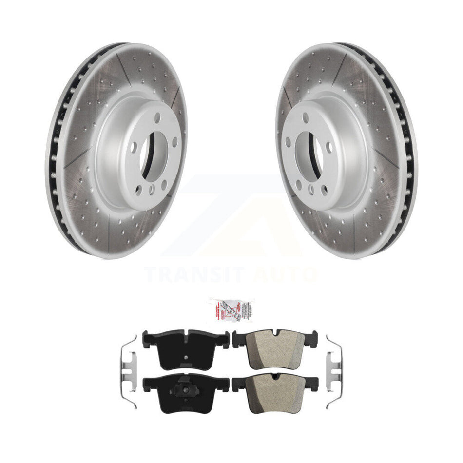 Front Coated Disc Brake Rotors And Semi-Metallic Pads Kit For BMW 335i xDrive GT KGA-100215