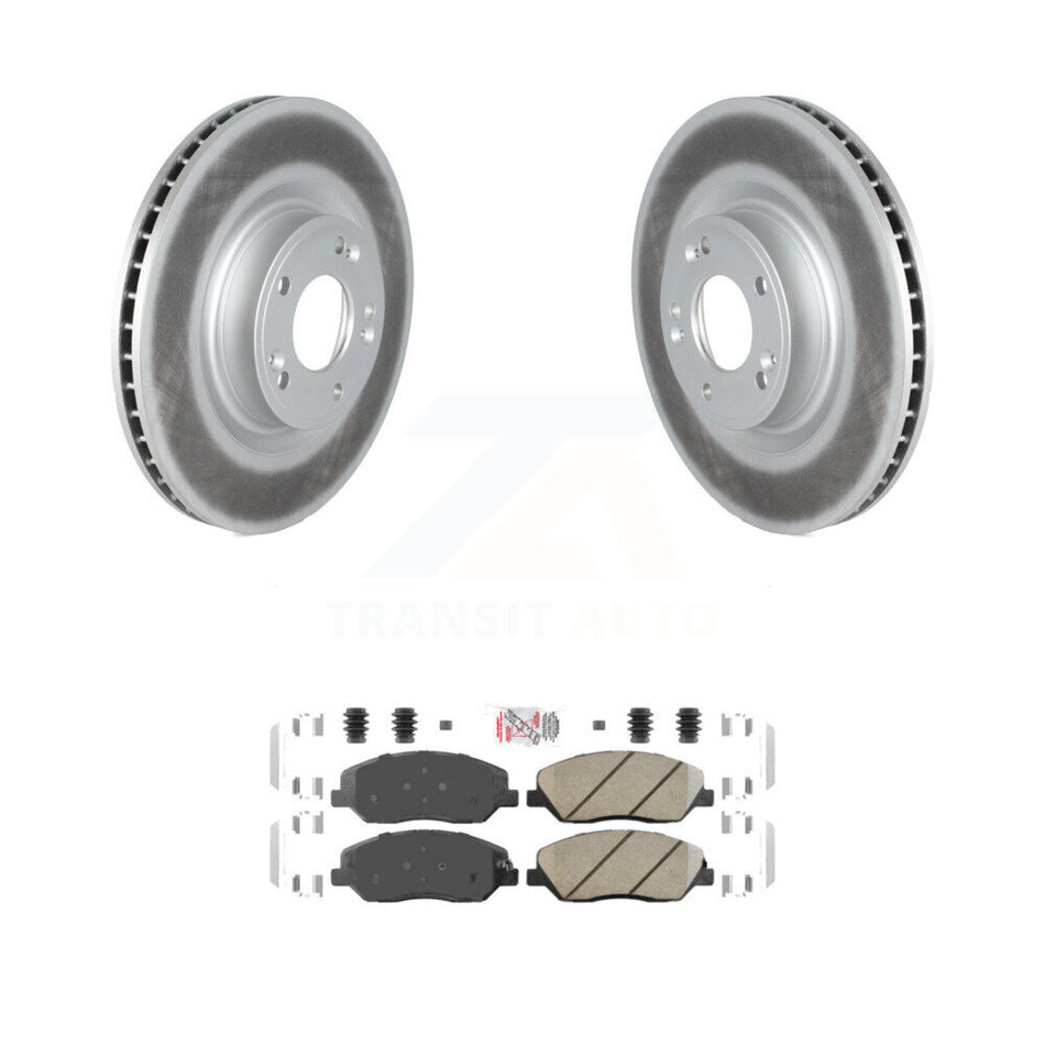 Front Coated Disc Brake Rotors And Ceramic Pads Kit For 2009-2011 Hyundai Genesis 3.8L KGA-100259