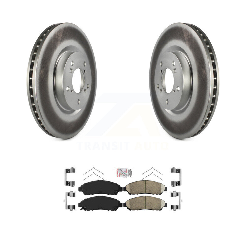Front Coated Disc Brake Rotors And Ceramic Pads Kit For Honda Pilot Acura MDX RLX ZDX KGA-100276