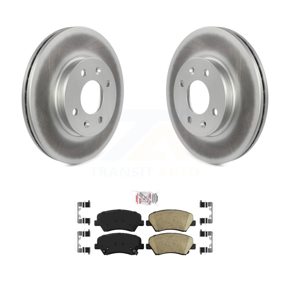 Front Coated Disc Brake Rotors And Ceramic Pads Kit For Hyundai Accent Kia Rio KGA-100303