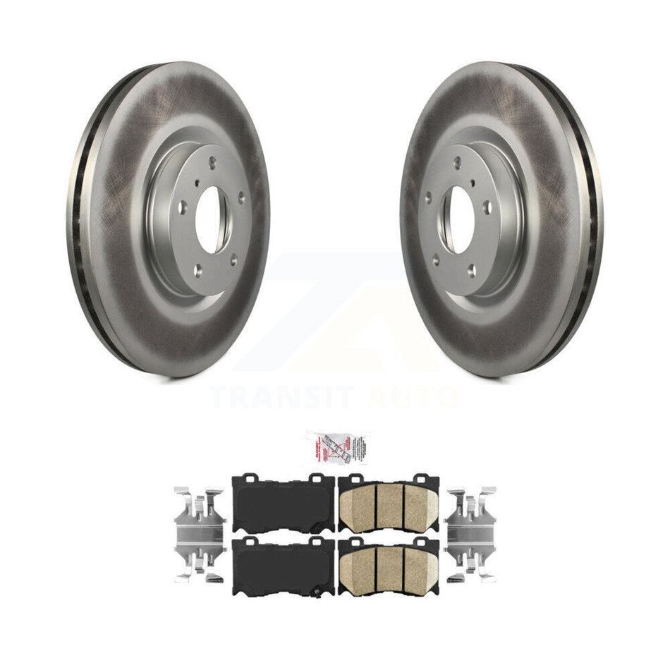 Front Coat Brake Rotors Ceramic Pad Kit For 2009-2013 INFINITI G37 AWD With Brembo Brakes KGA-100308