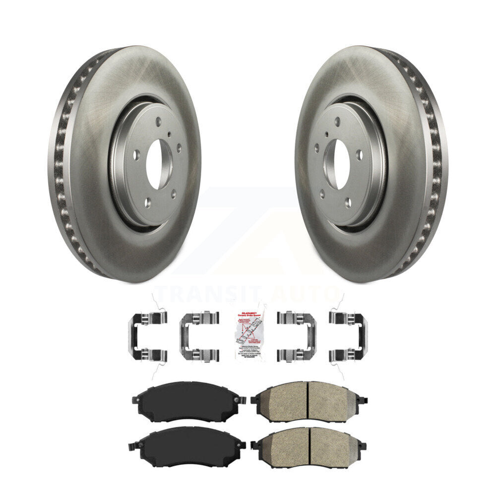 Front Coated Disc Brake Rotors And Semi-Metallic Pads Kit For INFINITI FX35 FX37 FX45 KGA-100314
