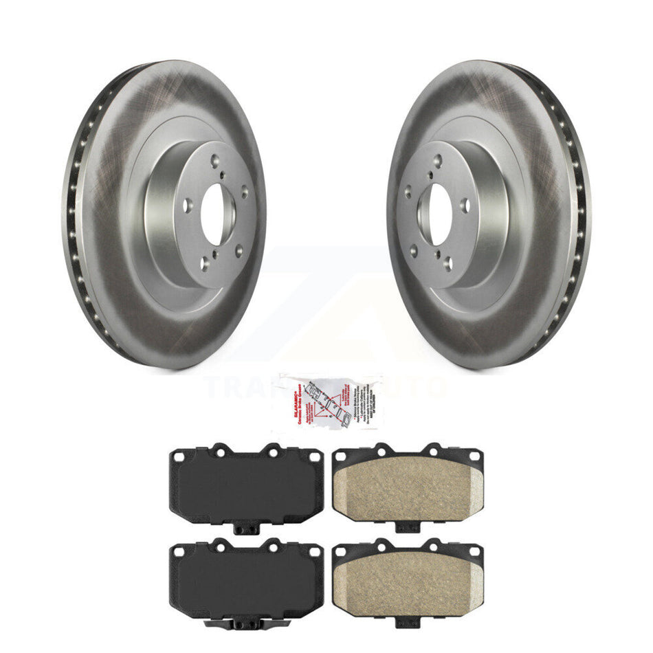 Front Coated Disc Brake Rotors And Ceramic Pads Kit For 2006-2007 Subaru Impreza WRX KGA-100345