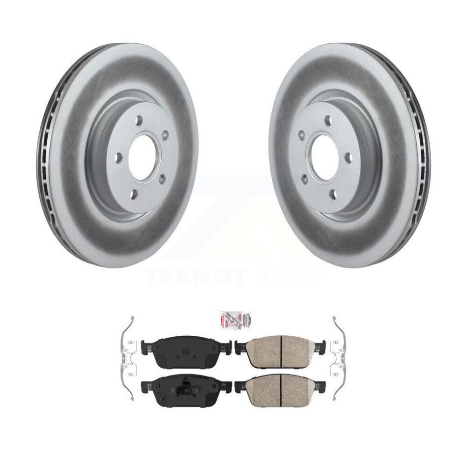 Front Coat Brake Rotor Ceramic Pad Kit For 2013-2018 Ford Focus With 320mm Diameter KGA-100352