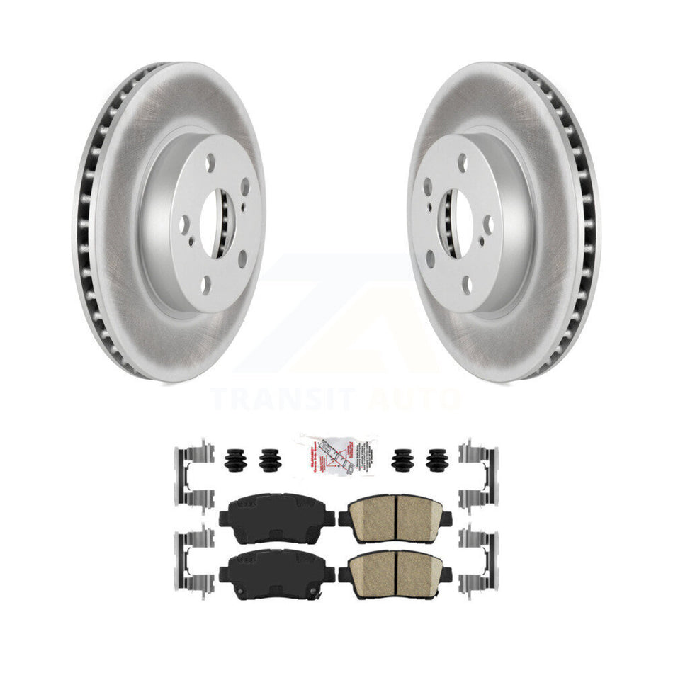 Front Coated Disc Brake Rotors And Ceramic Pads Kit For 2004-2009 Toyota Prius KGA-100365