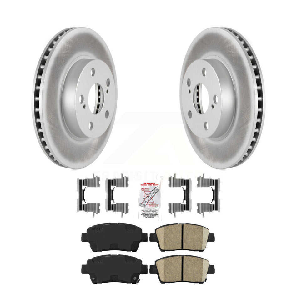 Front Coated Disc Brake Rotors And Ceramic Pads Kit For 2004-2009 Toyota Prius KGA-100366