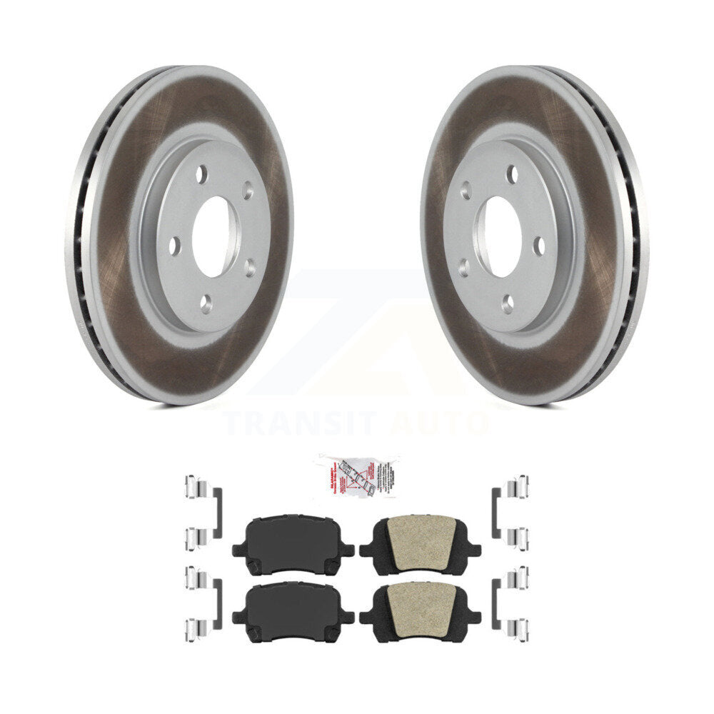 Front Coated Disc Brake Rotors And Ceramic Pads Kit For Chevrolet Malibu Pontiac G6 KGA-100400