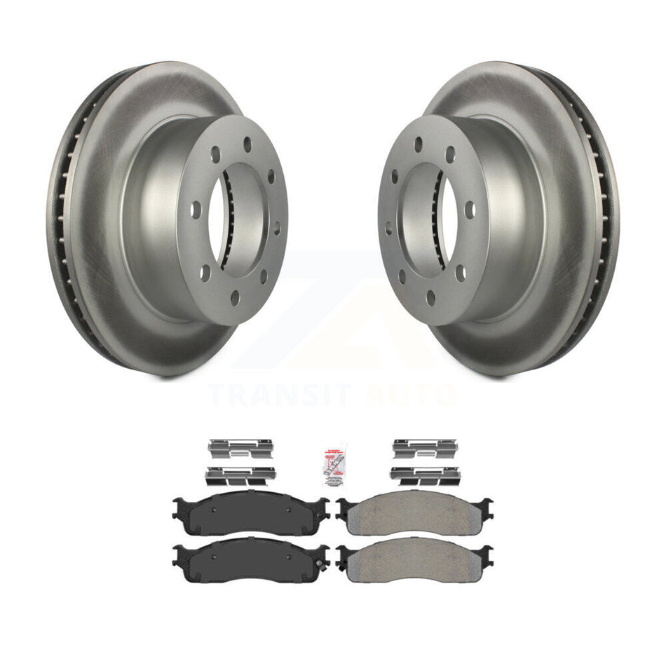 Front Coated Disc Brake Rotors And Semi-Metallic Pads Kit For Dodge Ram 1500 3500 2500 KGA-100401