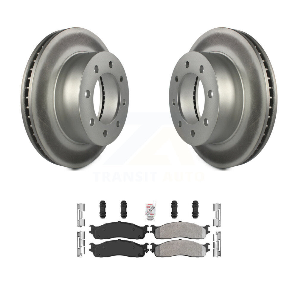 Front Coated Disc Brake Rotors And Semi-Metallic Pads Kit For Dodge Ram 1500 3500 2500 KGA-100402