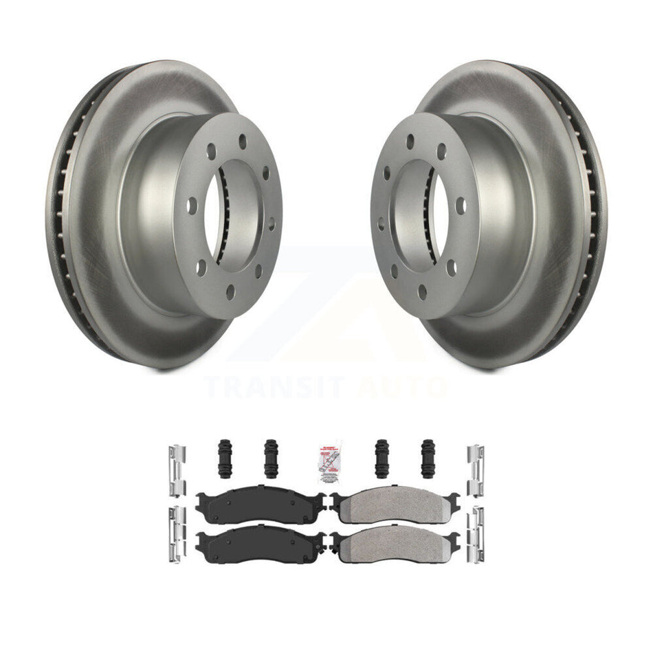 Front Coated Disc Brake Rotors And Semi-Metallic Pads Kit For Dodge Ram 1500 3500 2500 KGA-100402