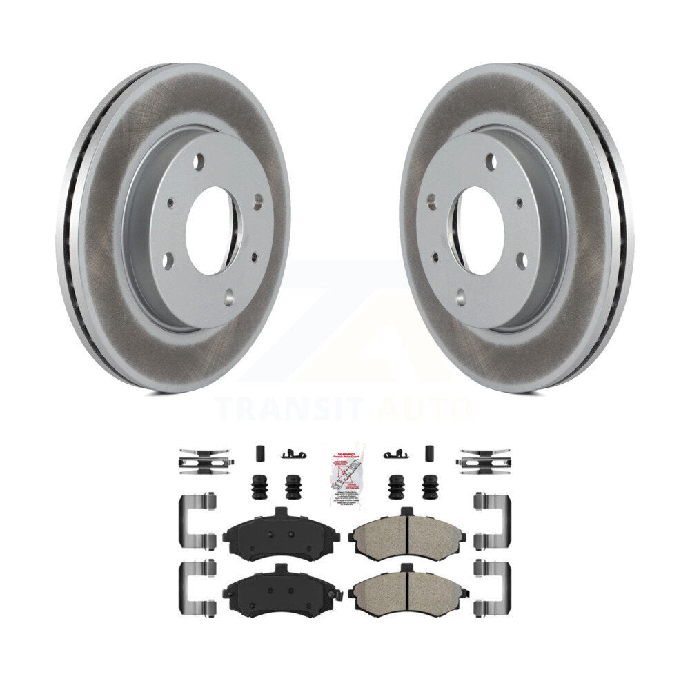 Front Coated Disc Brake Rotors And Semi-Metallic Pads Kit For Hyundai Elantra KGA-100411