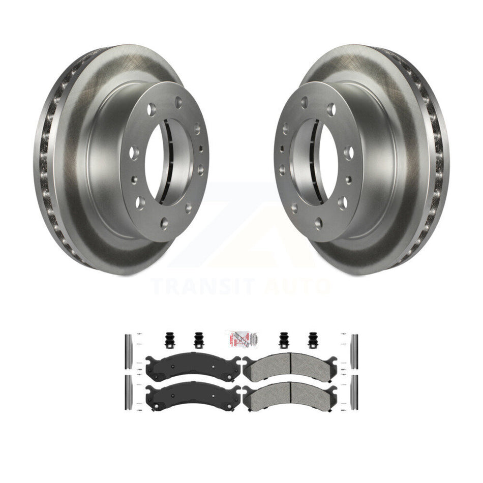 Front Coated Brake Rotor Semi-Metallic Pad Kit For GMC Chevrolet Sierra 2500 HD Silverado KGA-100432