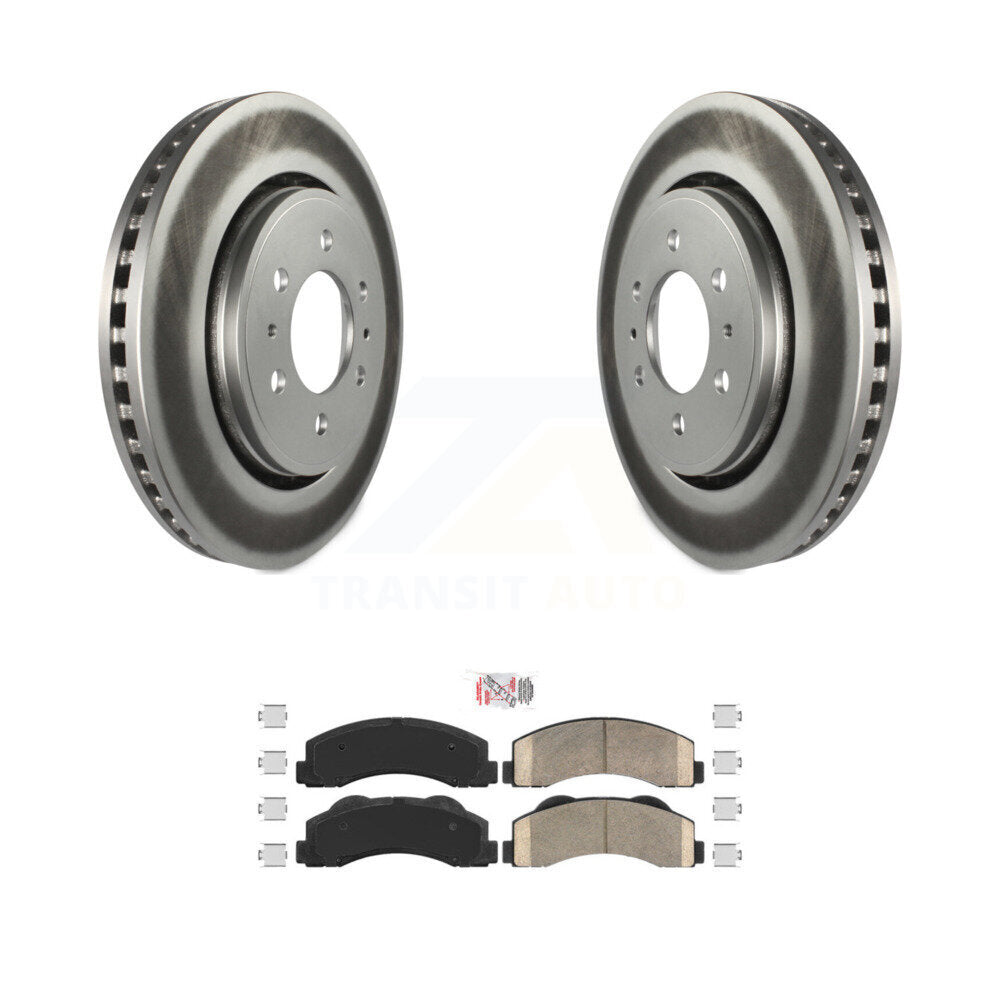 Front Coated Disc Brake Rotor Ceramic Pad Kit For Ford F-150 Expedition Lincoln Navigator KGA-100443