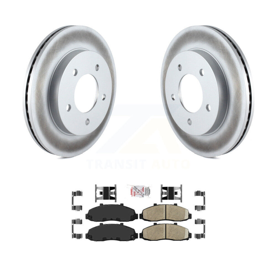 Front Coated Disc Brake Rotors And Ceramic Pads Kit For Ford F-150 Heritage 4WD KGA-100447