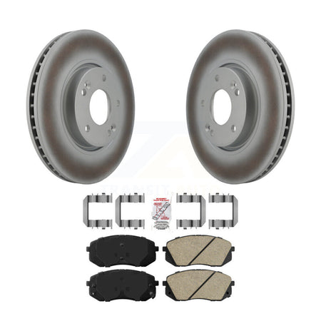Front Coated Disc Brake Rotor And Ceramic Pad Kit For Hyundai Tucson Kia Sportage Soul EV KGA-100465