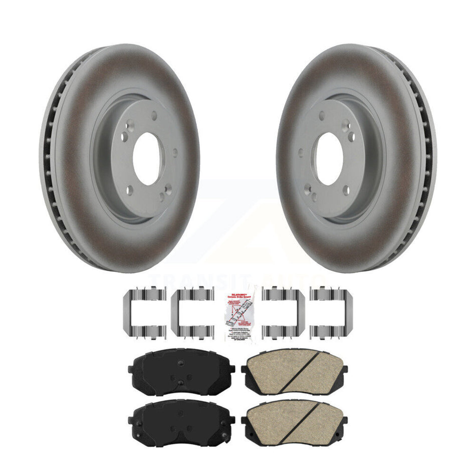 Front Coated Disc Brake Rotor And Ceramic Pad Kit For Hyundai Tucson Kia Sportage Soul EV KGA-100465