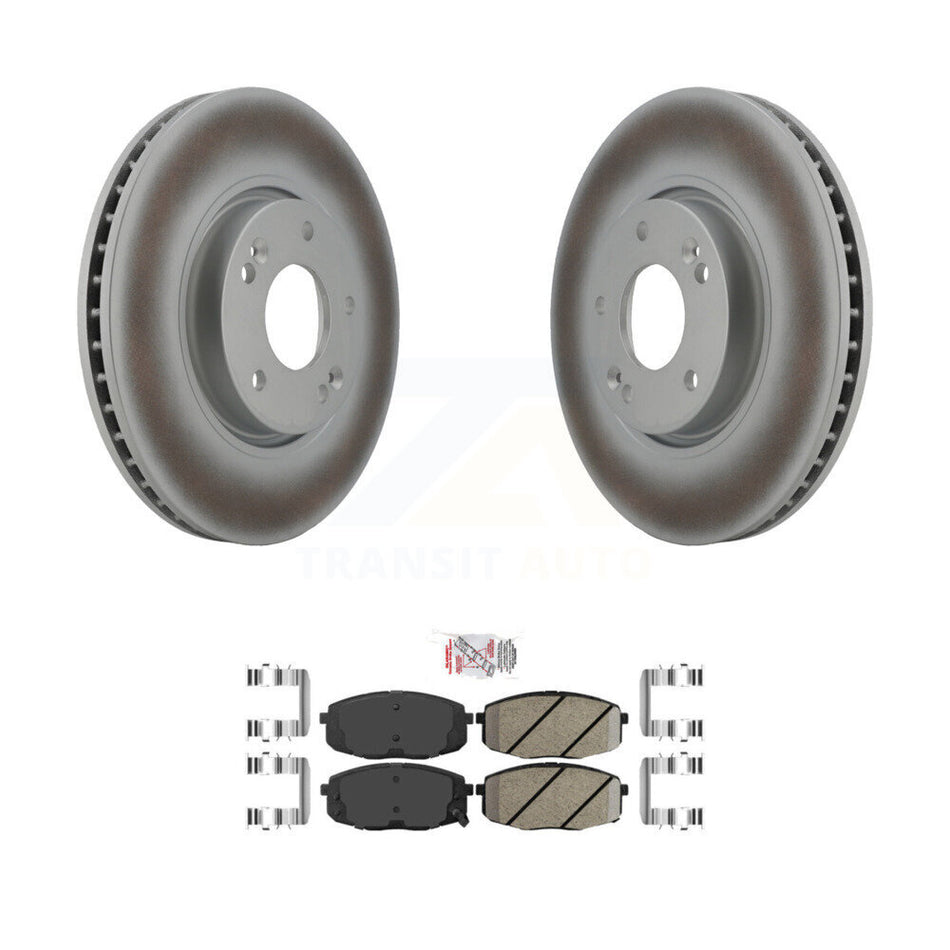 Front Coated Disc Brake Rotors And Ceramic Pads Kit For Kia Forte Koup Forte5 KGA-100467