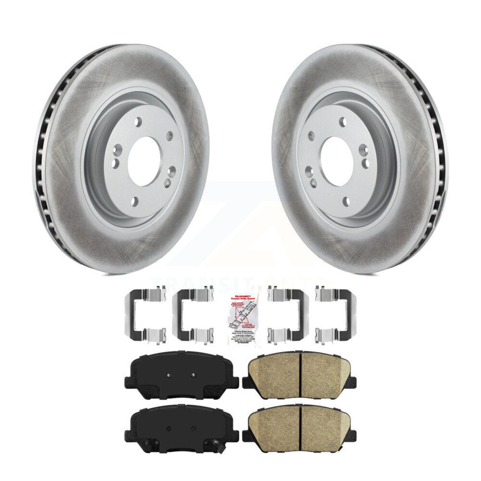 Front Coated Disc Brake Rotors And Ceramic Pads Kit For 2011-2015 Kia Optima 2.0L KGA-100471