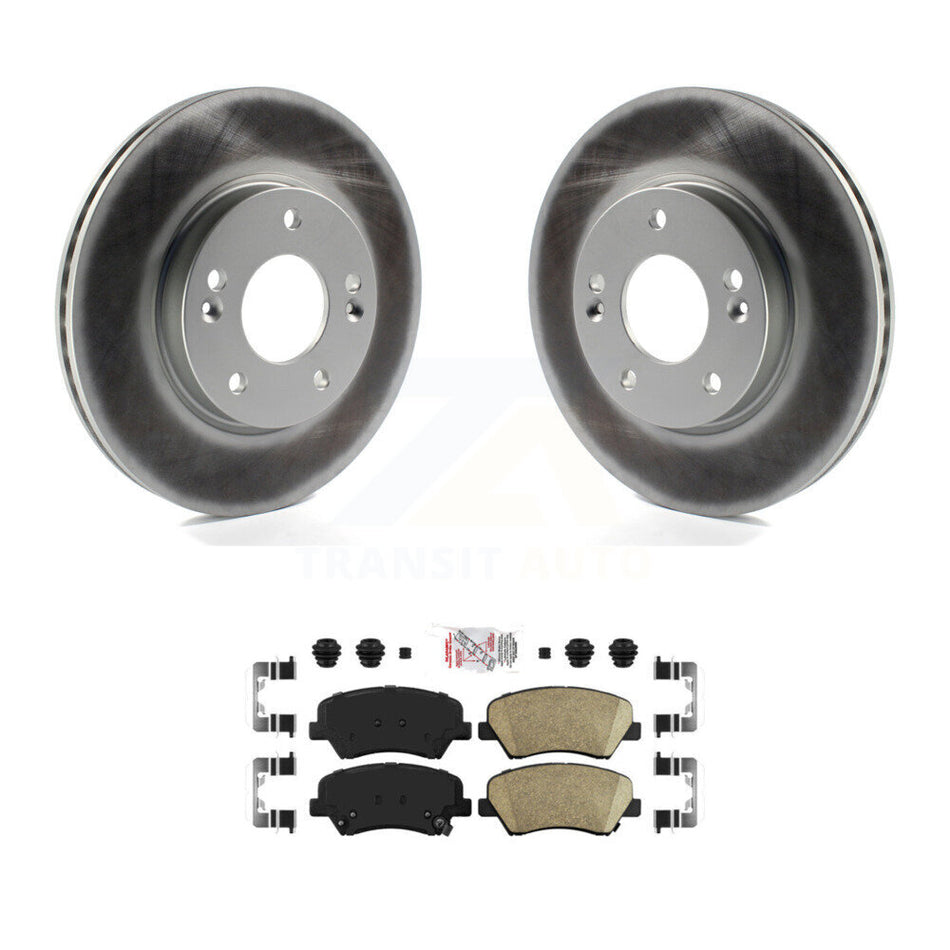 Front Coated Brake Rotor Ceramic Pad Kit For Hyundai Elantra GT Kia Forte Veloster Forte5 KGA-100473