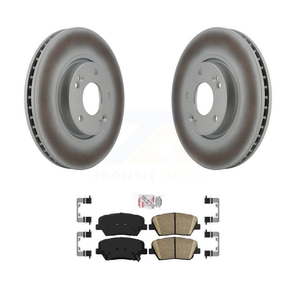 Front Coated Disc Brake Rotors And Ceramic Pads Kit For 2014-2017 Kia Rondo KGA-100476