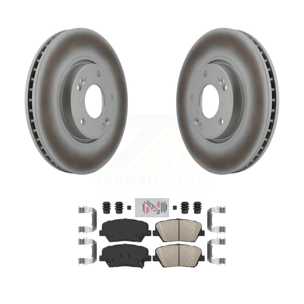 Front Coated Disc Brake Rotors And Ceramic Pads Kit For 2014-2017 Kia Rondo KGA-100477