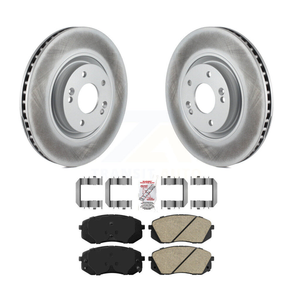 Front Coated Disc Brake Rotors And Ceramic Pads Kit For Hyundai Tucson Sonata Kia Cadenza KGA-100480
