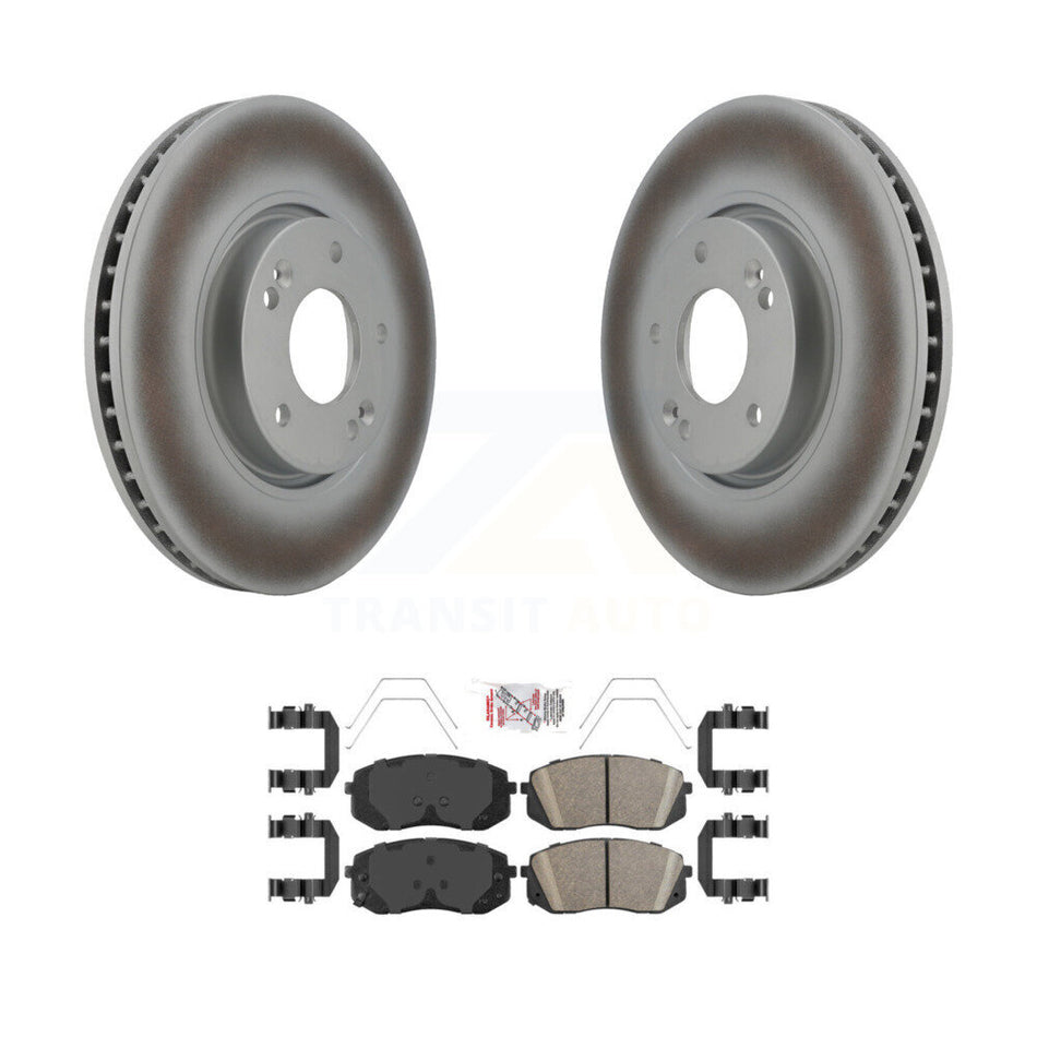 Front Coated Disc Brake Rotors And Ceramic Pads Kit For 2017-2019 Kia Soul EV KGA-100487