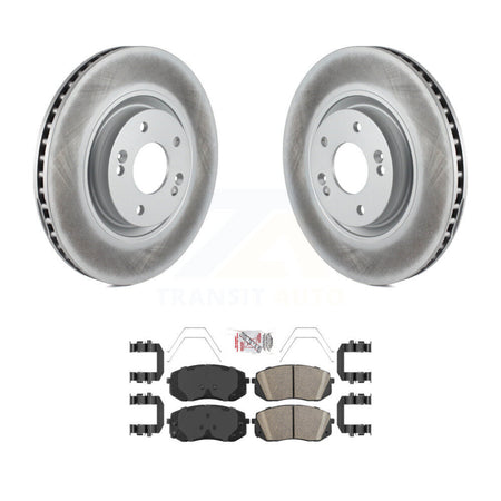 Front Coated Disc Brake Rotors And Ceramic Pads Kit For Hyundai Sonata Kia Optima KGA-100491