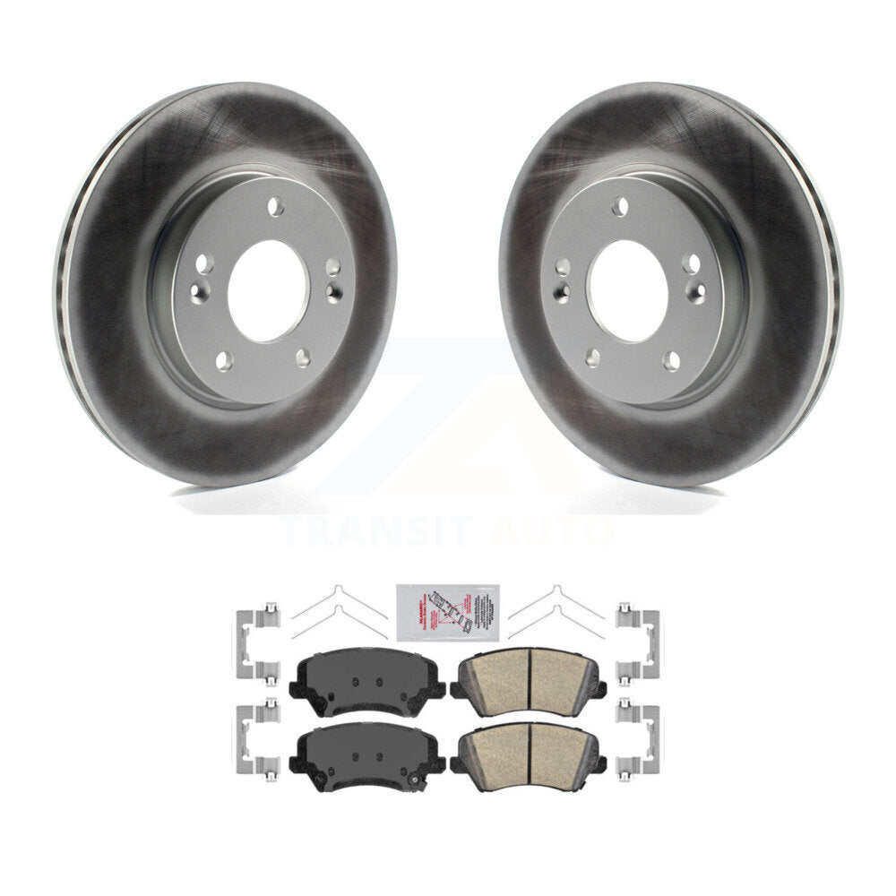 Front Coated Brake Rotor Ceramic Pad Kit For Kia Forte Hyundai Elantra GT Veloster Forte5 KGA-100493